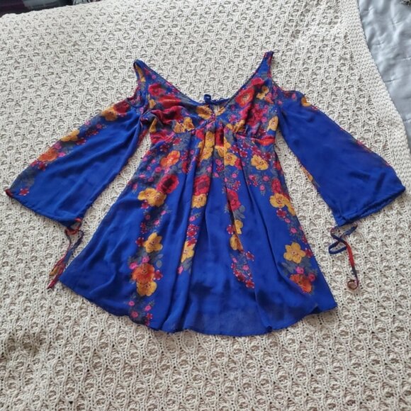 Free People 'Penny Lover' Bohemian Cold Shoulder Cutout Flowy Dress - Picture 12 of 16